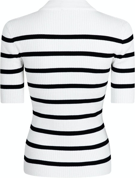 Malloy Stripe Knit Tee - Black