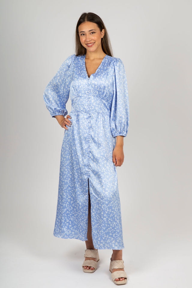 Olana Cloud Flower Dress - Light Blue