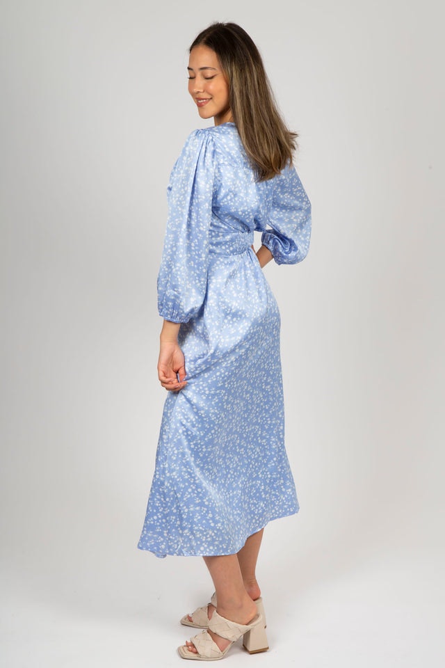 Olana Cloud Flower Dress - Light Blue