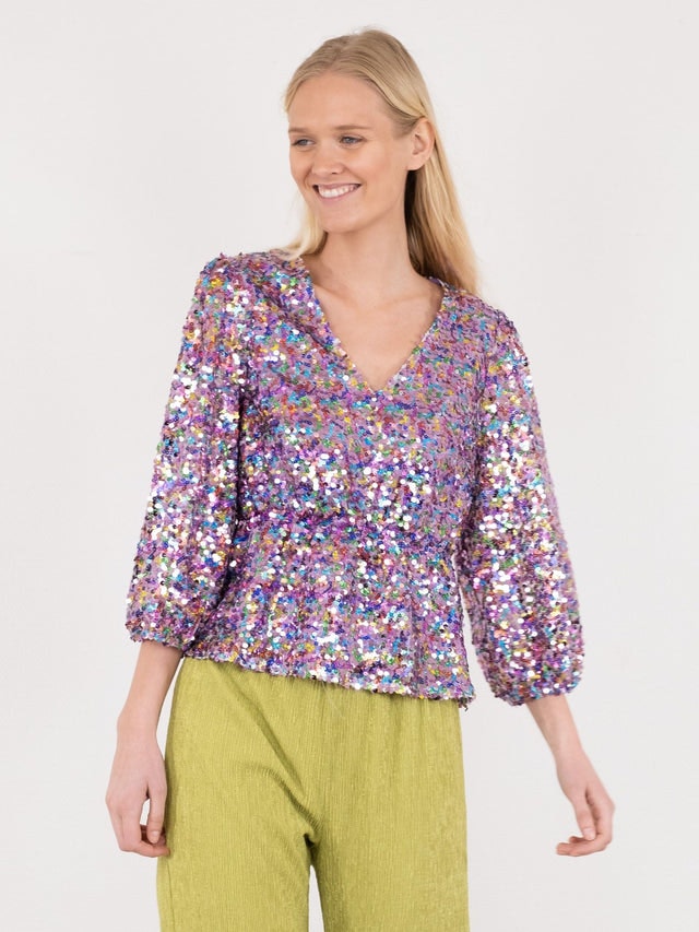 Mina Confetti Sequins Blouse - Multi