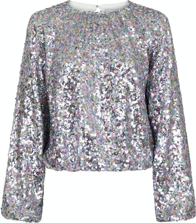Iris Sequins Blouse - Silver