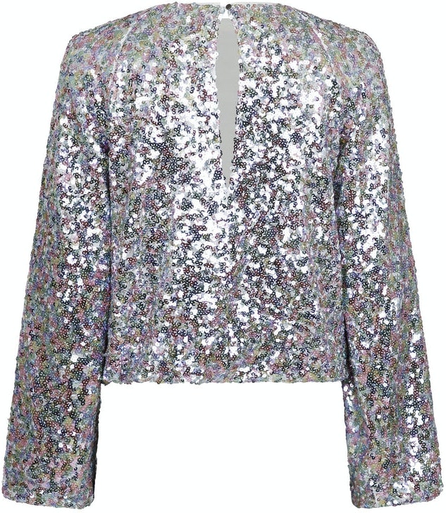 Iris Sequins Blouse - Silver