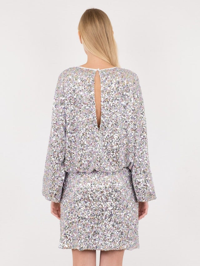 Iris Sequins Blouse - Silver