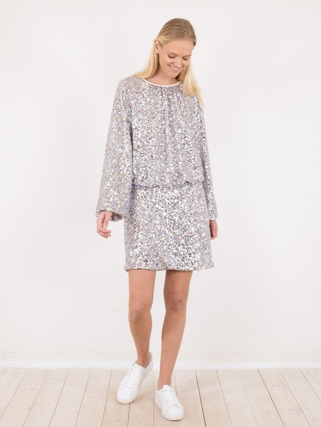 Iris Sequins Blouse - Silver