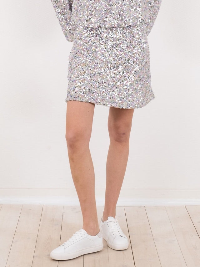 Lunna Sequins Skirt - Silver