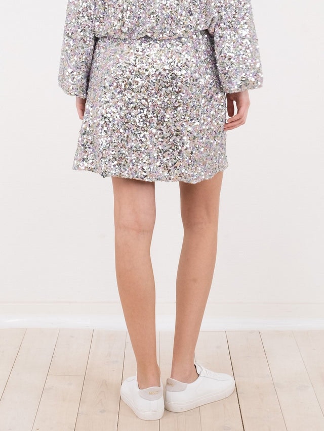 Lunna Sequins Skirt - Silver