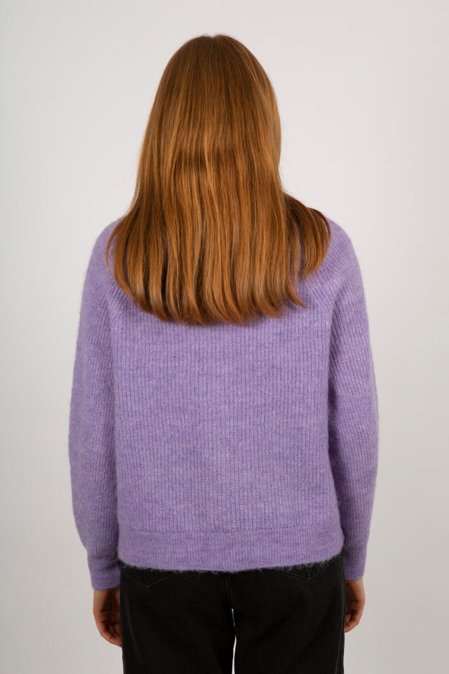 Lulu LS Knit Short Cardigan - Violet Tulip