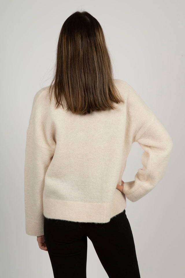 Sia LS Knit Zipper Cardigan - Birch Melange
