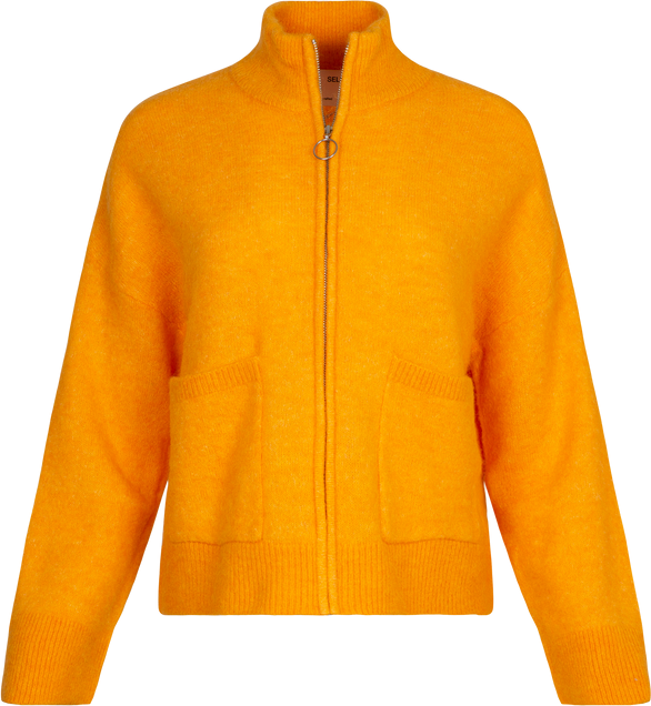 Sia LS Knit Zipper Cardigan - Iceland Poppy Melange