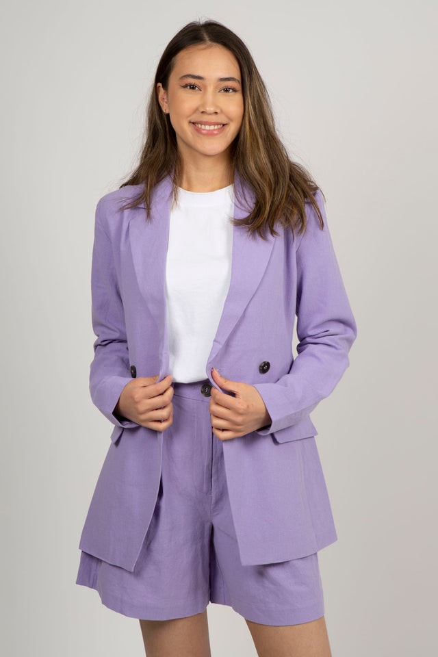 Malvina-Ida HW Wide Shorts - Violet Tulip