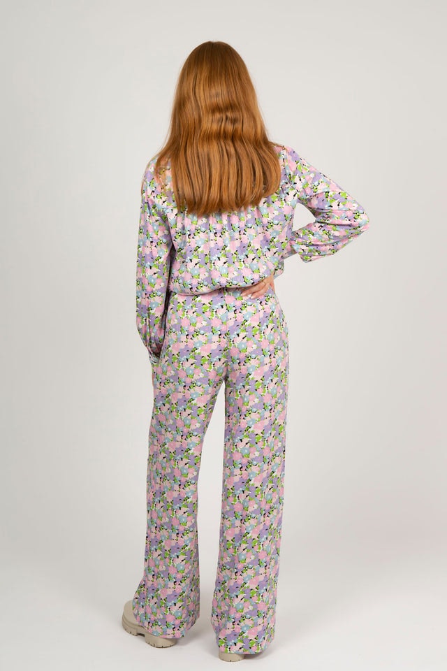 Judita HW Wide Pant - Violet Tulip AOP