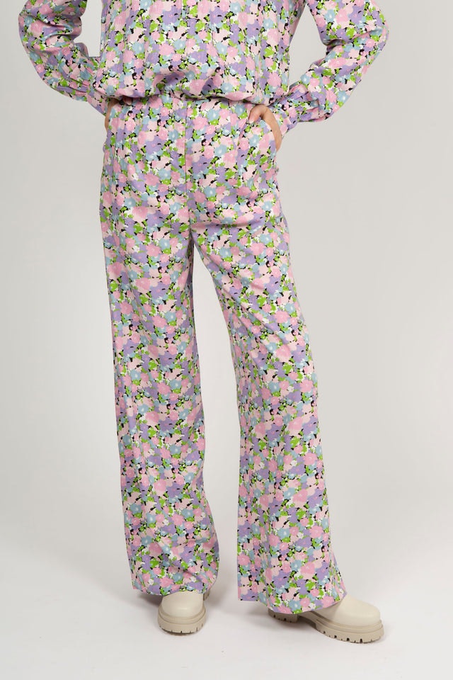 Judita HW Wide Pant - Violet Tulip AOP