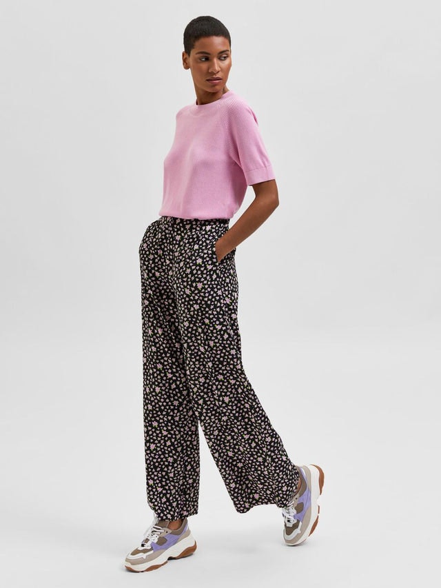 Judita HW Wide Pant - Black AOP