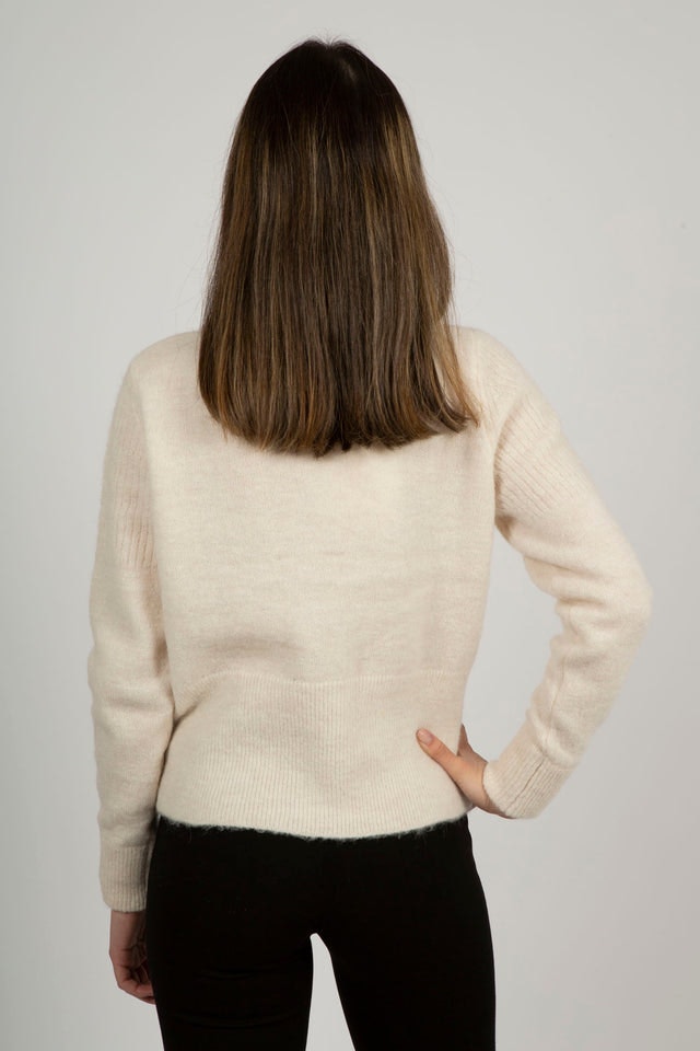 Sia Ls Knit Cardigan - Birch Melange