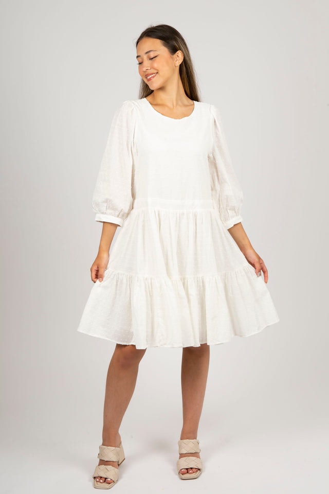 Stacia 3/4 Dress - Egret