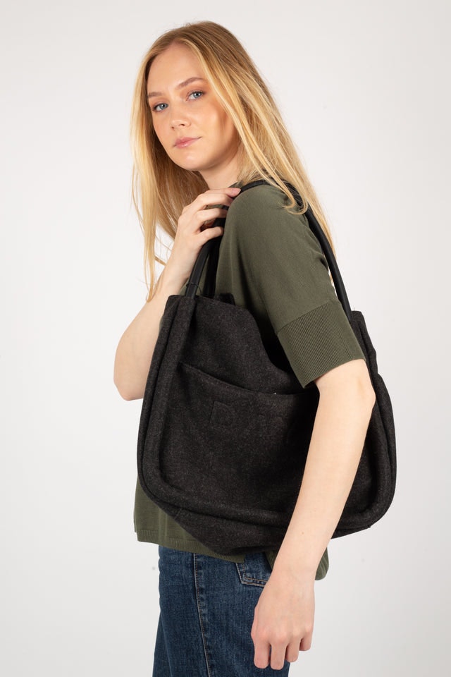 Day Woolen Small Shopper - Forged Iron Grey
