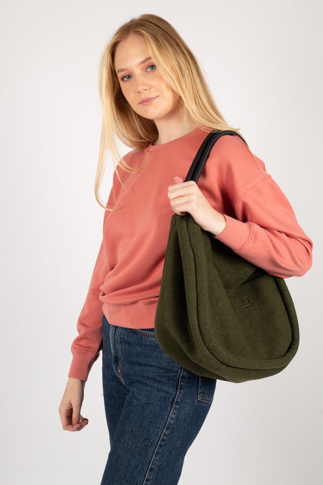 Day Woolen Small Shopper - Dark Olive