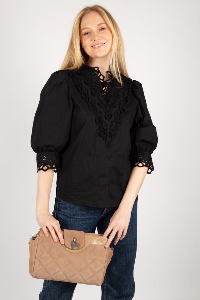 Sandra Short Blouse - Black