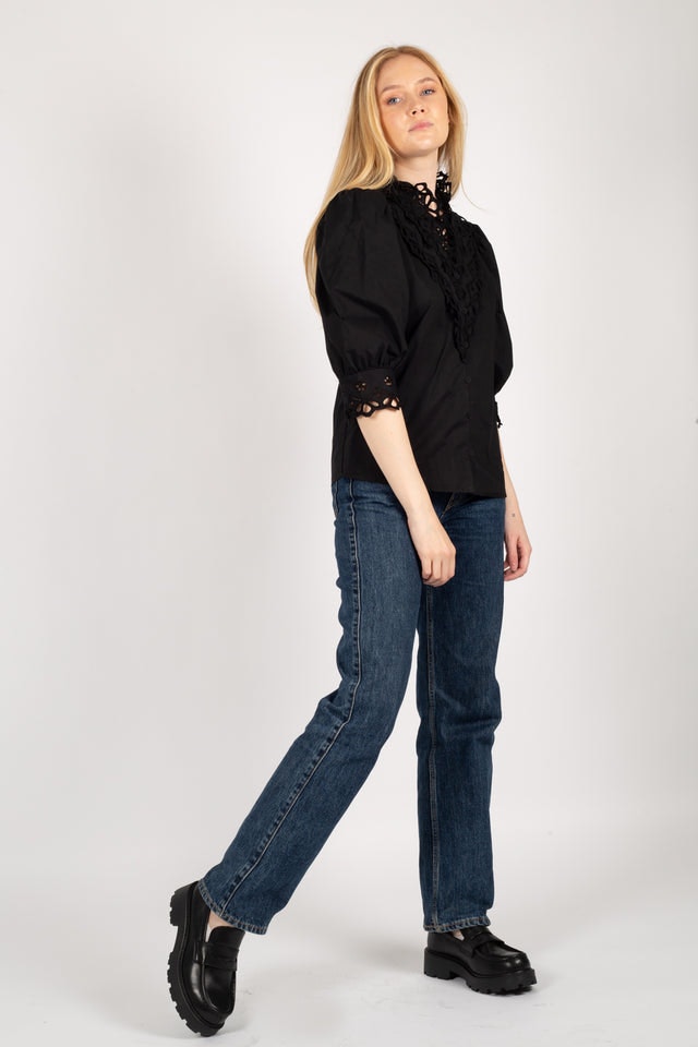 Sandra Short Blouse - Black