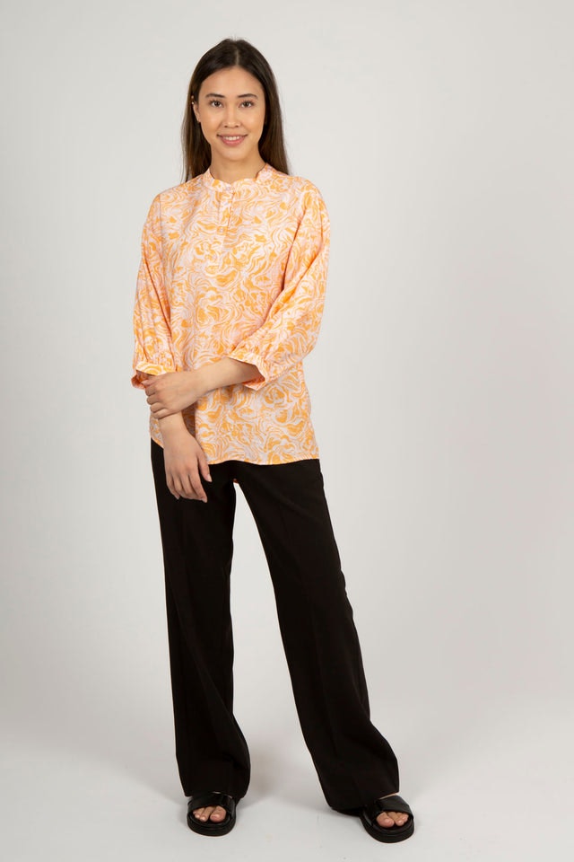Saralin Ladonna 3/4 Top Aop - M Orange Stroke