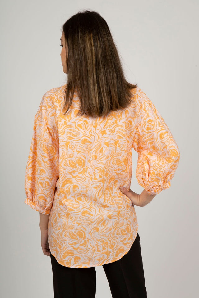 Saralin Ladonna 3/4 Top Aop - M Orange Stroke
