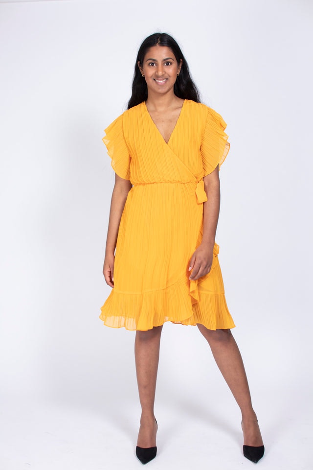 Mounce Wrap Dress - Cadmium Yellow - Second Female - Kjoler - VILLOID.no