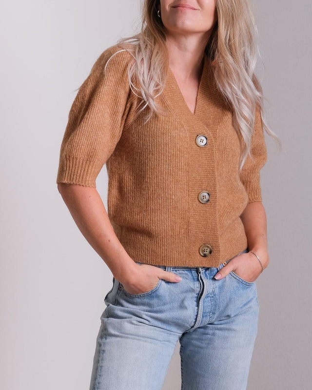 Mars Knit Cardigan - Brown Melange - Neo Noir - Gensere - VILLOID.no