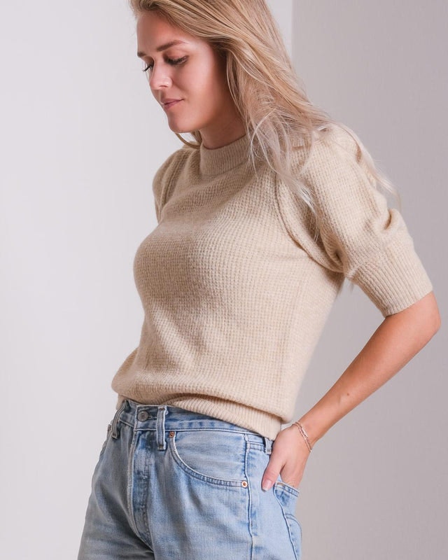 Abi Stitch Blouse - Sand Melange