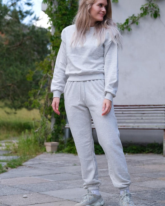 Jocelyn Sweat Pants - Light Grey Melange - Neo Noir - Bukser & Shorts - VILLOID.no