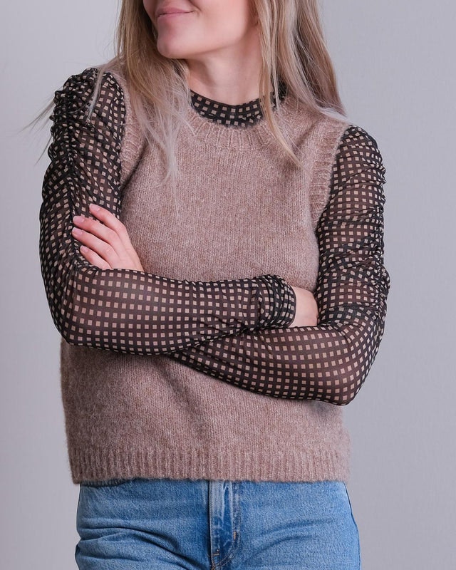 Franko Knit Waistcoat - Beige - Neo Noir - Gensere - VILLOID.no