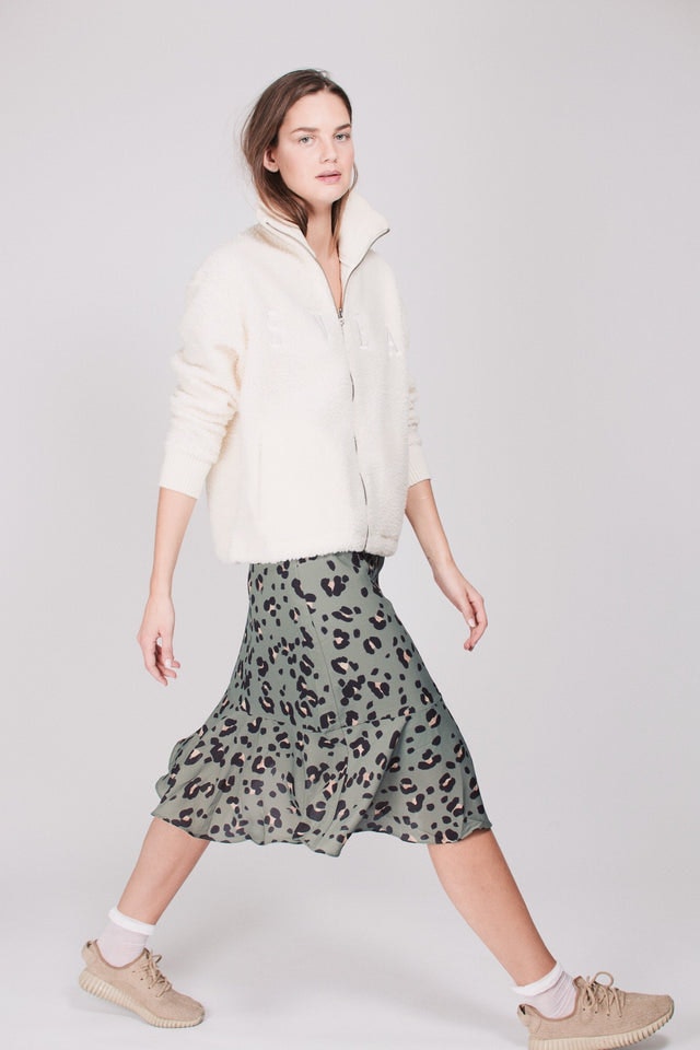 Kathryn Pile Zip Sweater - Antique White - SVEA - Gensere - VILLOID.no