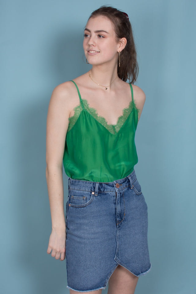Macy Strap Top - Medium Green - Second Female - T-skjorter & Topper - VILLOID.no