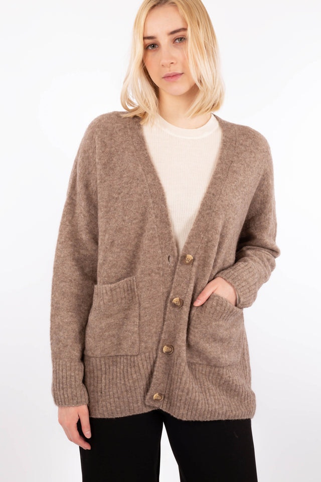 Salt Cardigan - Light Brown Melange