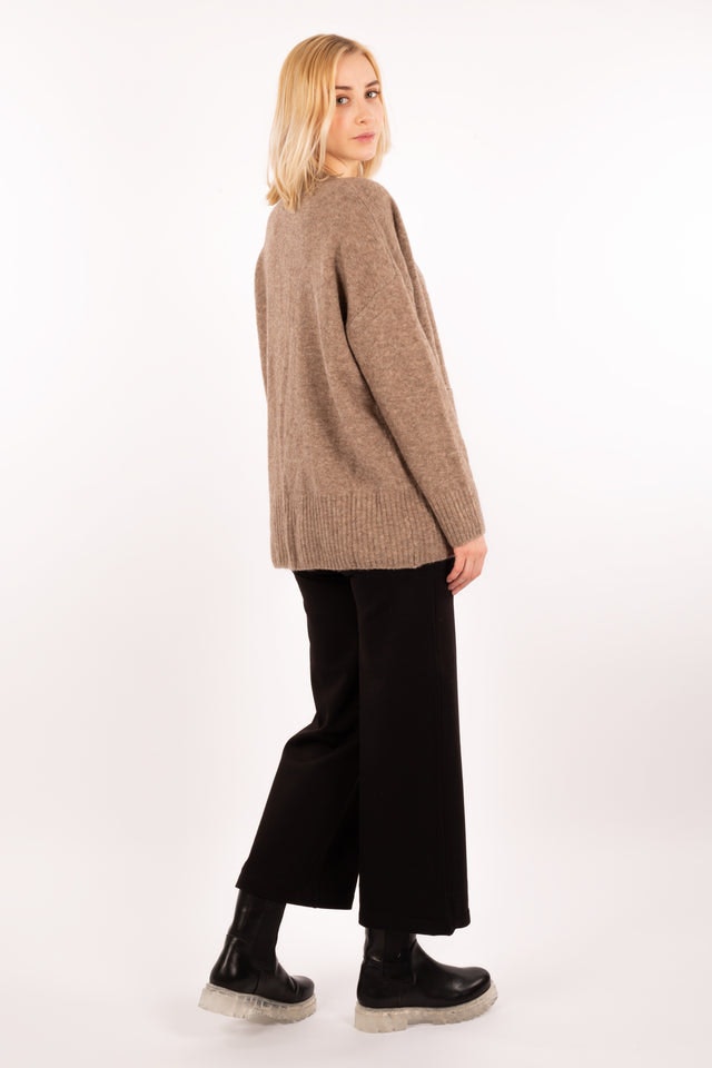 Salt Cardigan - Light Brown Melange