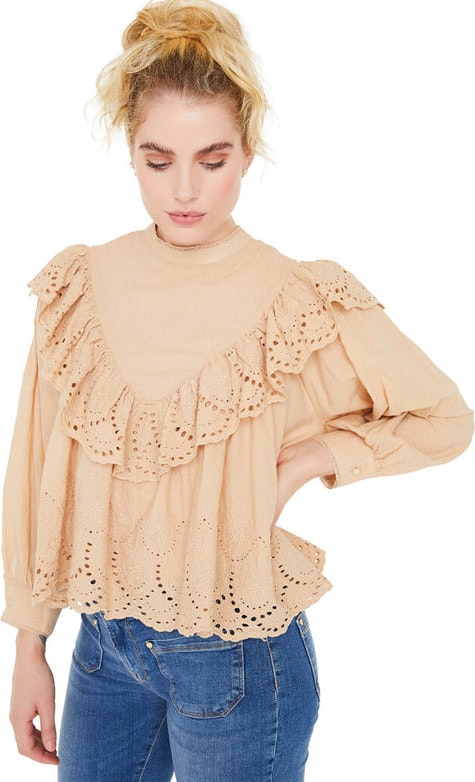 Adele Lace Blouse - Sand