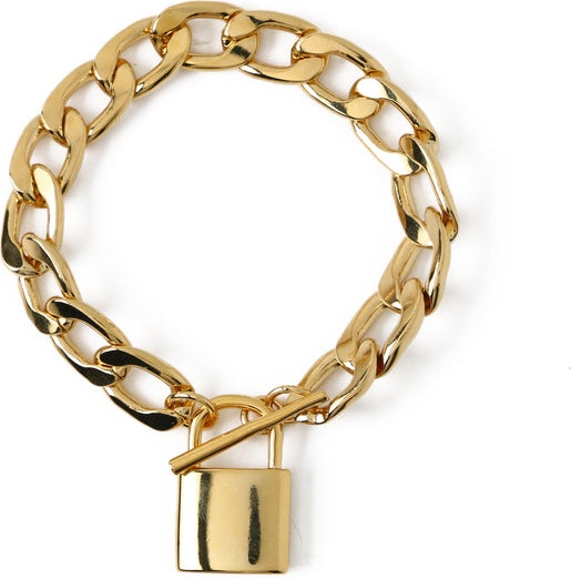 Chunky Clean Padlock T-Bar Bra - Pale Gold
