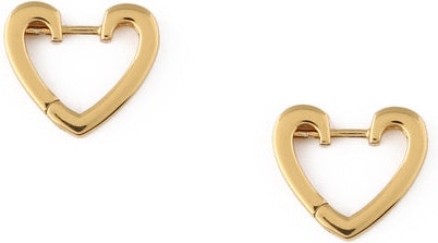 Heart Shape Huggie Hoops - Gold