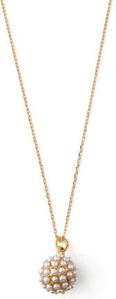 Pearl Encrusted Orb Necklace - Gold