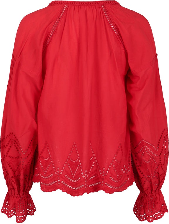 Rød Pia Tjelta Agnes Wide Blouse Bluse - Pia Tjelta - Bluser & Skjorter - VILLOID.no