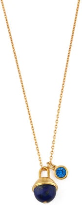 Mini Orb Cluster Necklace With Swarovski Crystals - Lapis