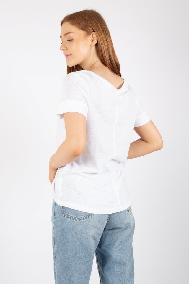 Lily V-neck Tee - White