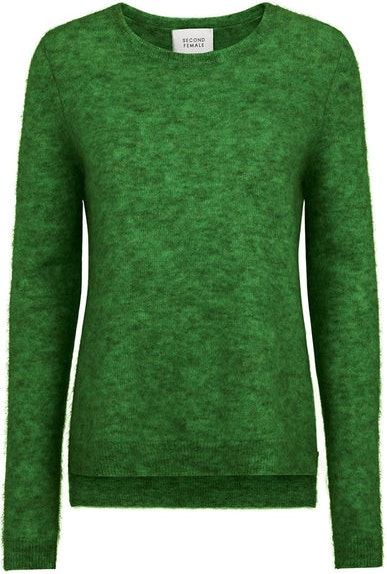 Brook Knit New O-Neck - Medium Green - Second Female - Gensere - VILLOID.no