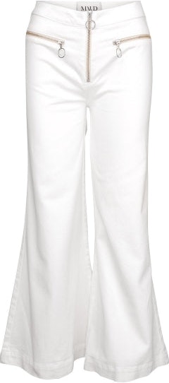 Contrast Stitch Pants - White - MAUD - Bukser & Shorts - VILLOID.no