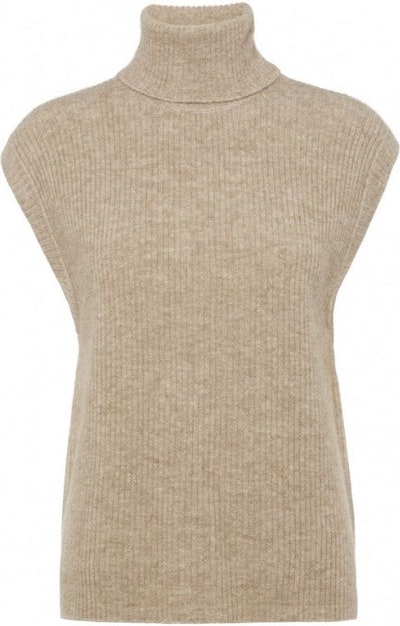 Elisha Neck Waist Coat - Oat Melange - NORR - Gensere - VILLOID.no