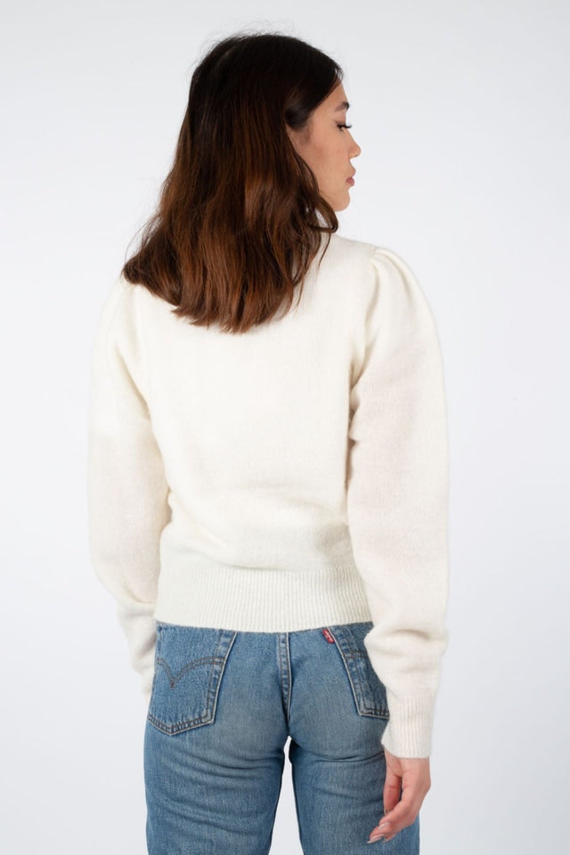 Brook Knit Volumen O-Neck - Off White