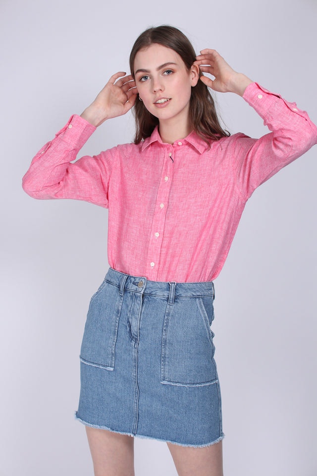 The Linen Chambray Shirt - Watermelon red - GANT - Bluser & Skjorter - VILLOID.no