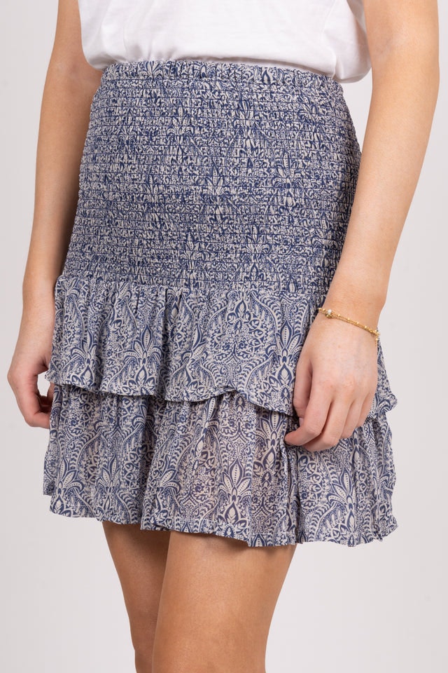 HeiPW Skirt - Blue Ornament Print