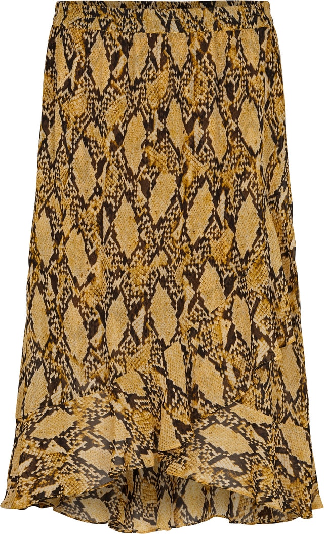 Snake Midi Skirt - Chai Tea - Second Female - Skjørt - VILLOID.no