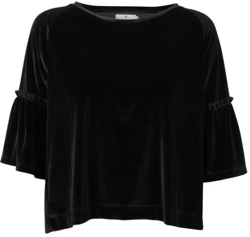 Sort Arniesays: Halcyon Velvet Jersey Topp - ArnieSays - Bluser & Skjorter - VILLOID.no