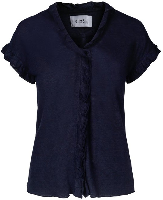 Karianne Linen Tee - Navy
